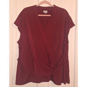 Worthington‎ Women's Plus Size 3x Twist Front Wrap Blouse Top Careerwear Office